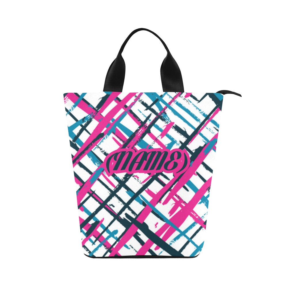 Bold Plaid Nylon Lunch Tote